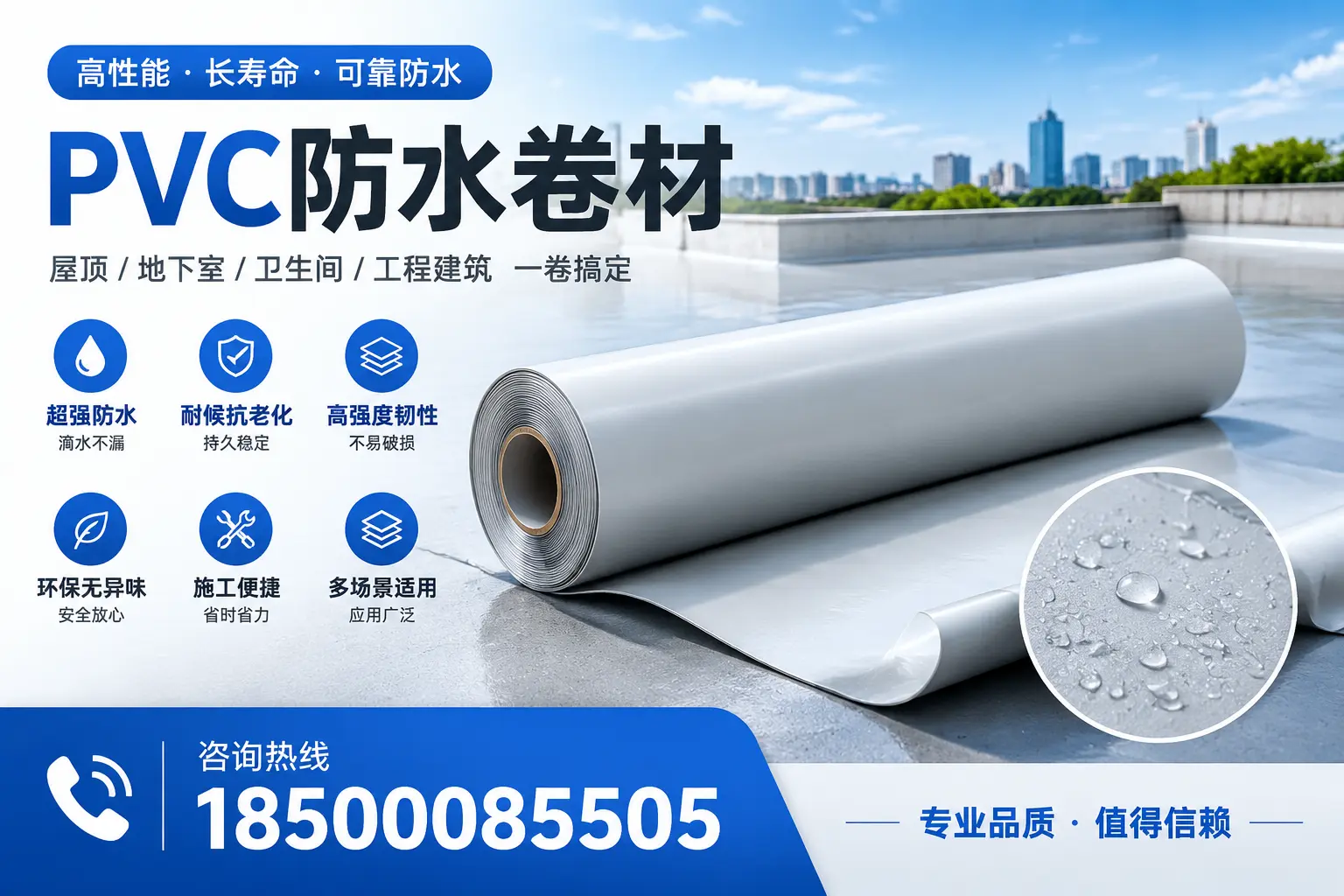 PVC防水卷材的防水效果评测，适合固原的科学依据